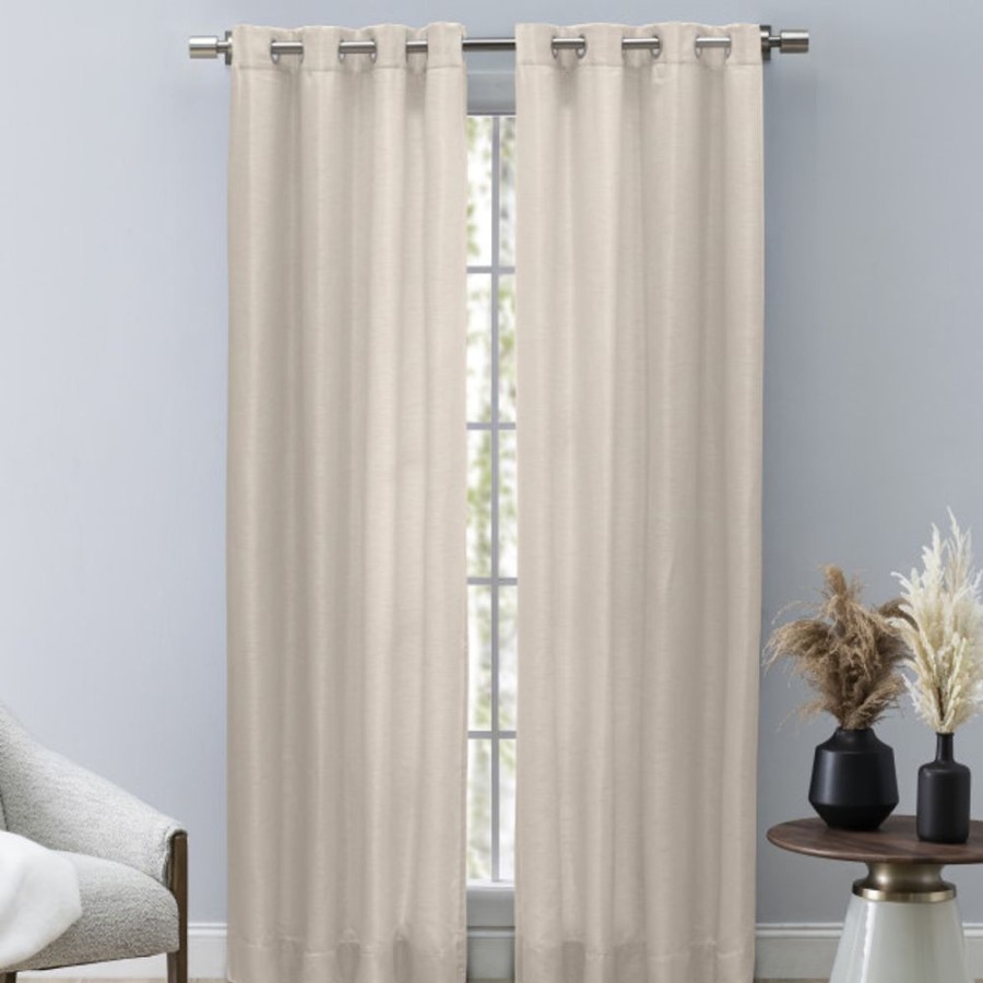 Nursery Ricardo Trading Nursery Themes | Ricardo Trading Grasscloth Lined Grommet Window Panel Curtain