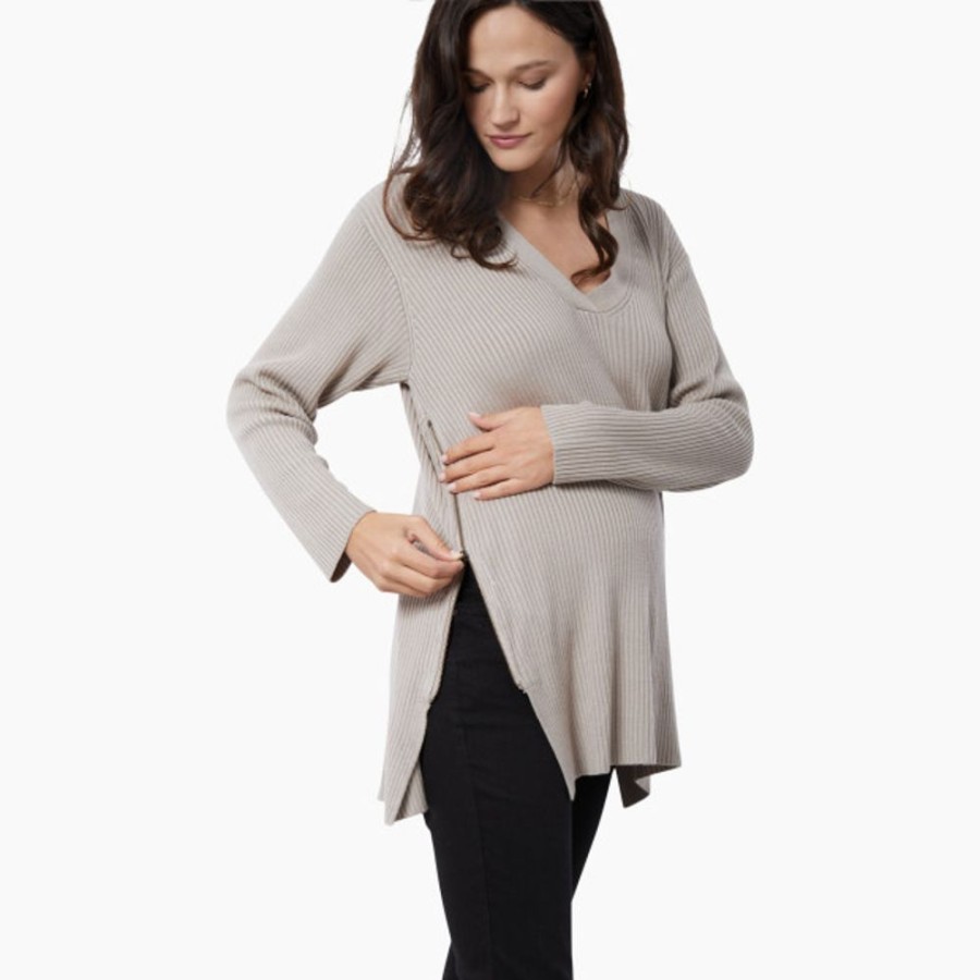 Clothing & Accessories Ingrid and Isabel Maternity Clothes & Intimates | Ingrid And Isabel Side Zip Nursing Sweater