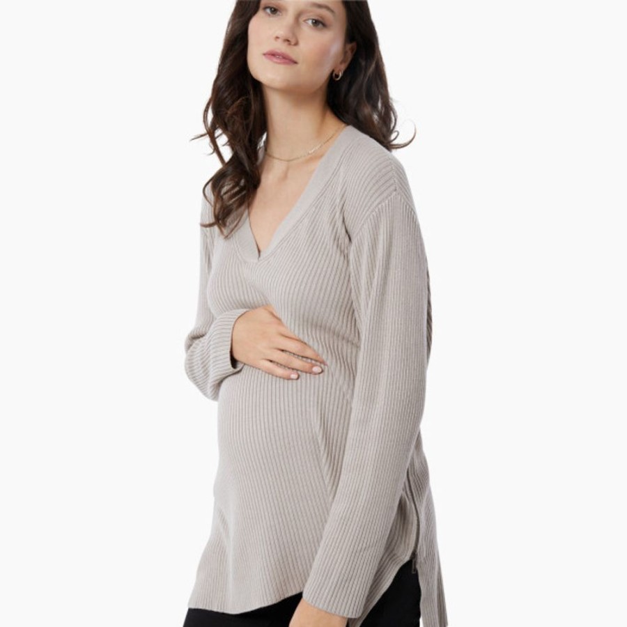 Clothing & Accessories Ingrid and Isabel Maternity Clothes & Intimates | Ingrid And Isabel Side Zip Nursing Sweater