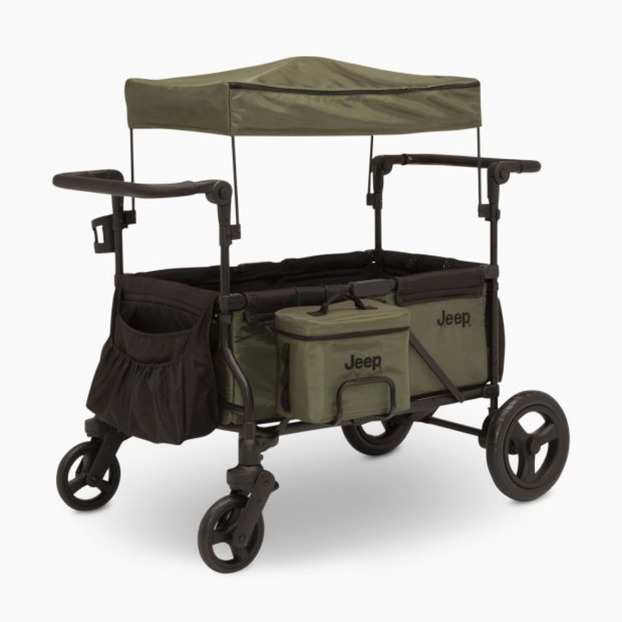 Strollers Delta Children | Delta Children Jeep Deluxe Wrangler Wagon Stroller With Cooler Bag & Parent Organizer.