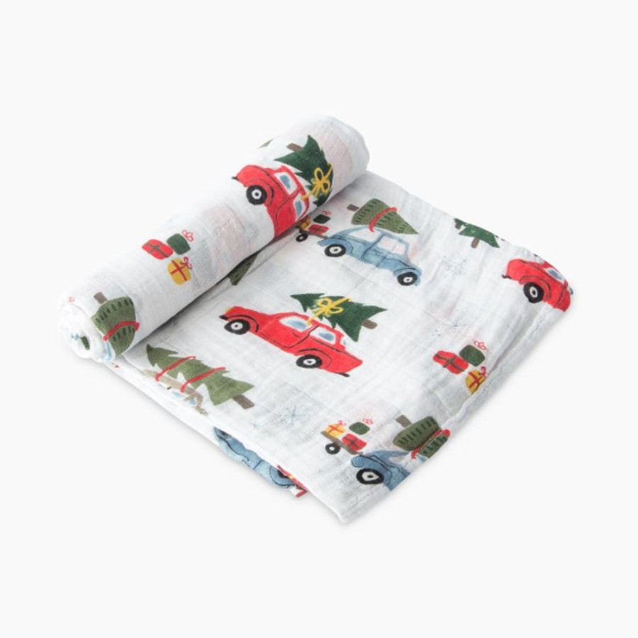 Clothing & Accessories Little Unicorn Swaddle Blankets | Little Unicorn Cotton Muslin Holiday Swaddle Blanket