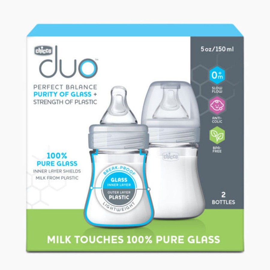 Nursing & Feeding Chicco Bottles | Chicco Duo Hybrid Baby Bottles With Invinci-Glass (2 Pack)