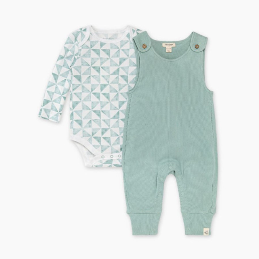 Clothing & Accessories Burt's Bees Baby | Burt'S Bees Baby Ribbed Jumpsuit & Tri Check Bodysuit Set