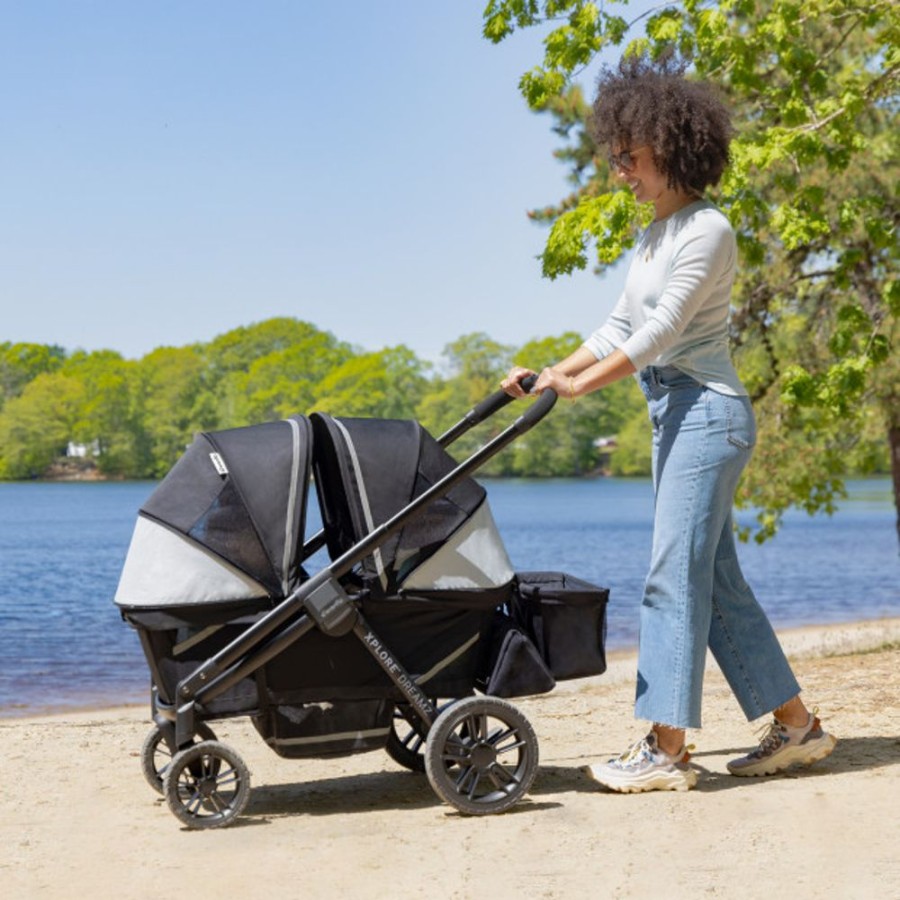 Strollers Evenflo | Evenflo Pivot Xplore Dreamz All-Terrain Stroller Wagon With Bassinet Insert