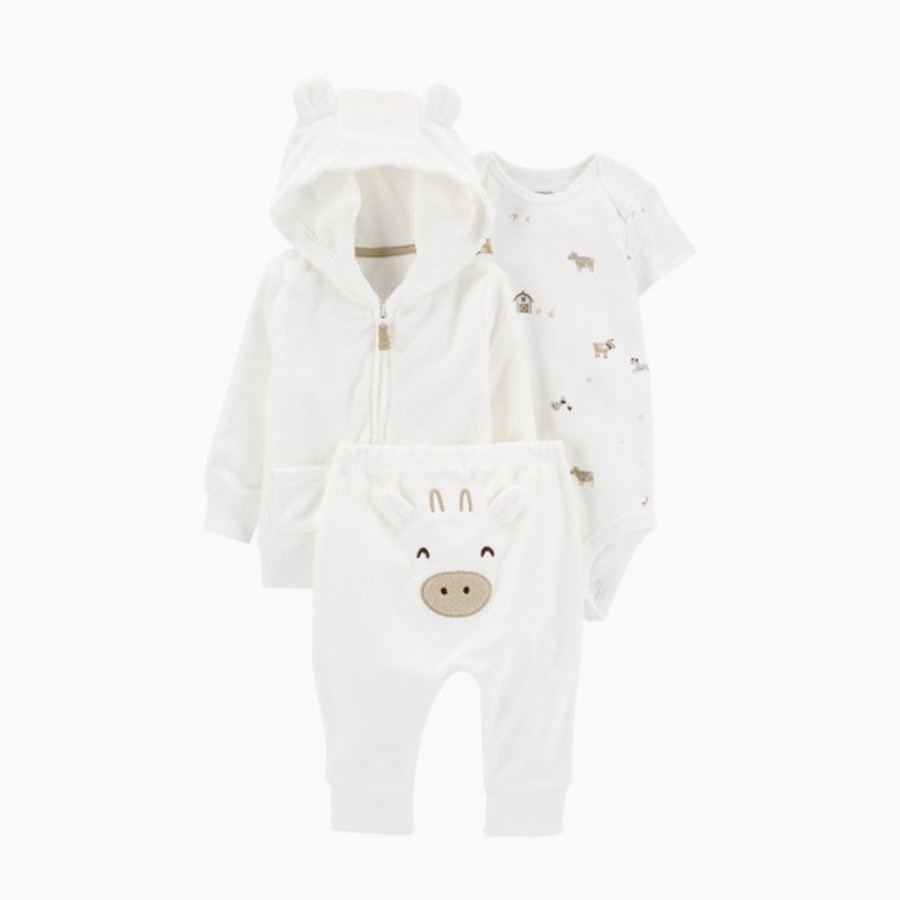 Clothing & Accessories Carter's | Carter'S 3-Piece Terry Little Cardigan Set