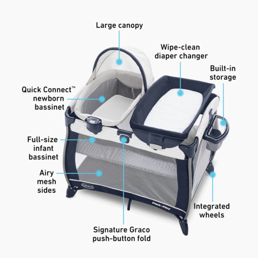 Toys & Activity Graco Playards | Graco Pack 'N Play Quick Connect Portable Bassinet Playard