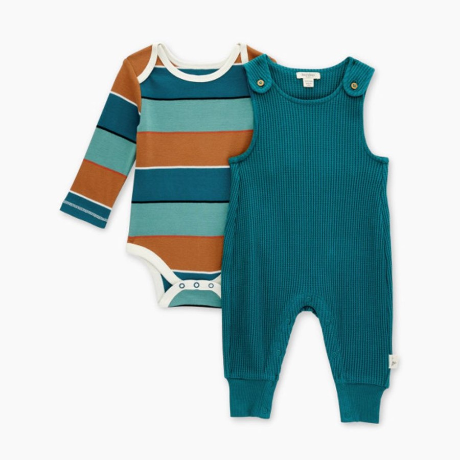 Clothing & Accessories Burt's Bees Baby | Burt'S Bees Baby Jumpsuit & Stripe Bodysuit Set Organic Cotton