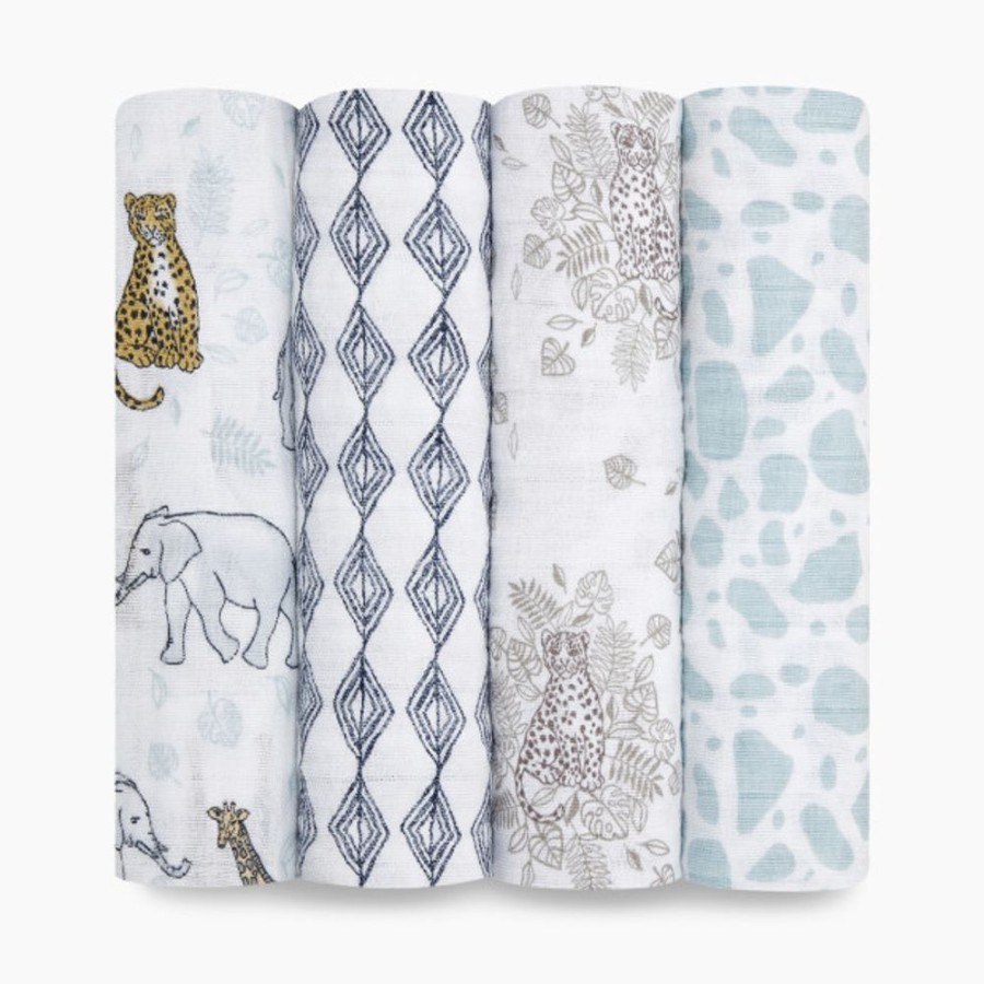 Clothing & Accessories Aden + Anais Swaddle Blankets | Aden + Anais Cotton Muslin Swaddle 4-Pack