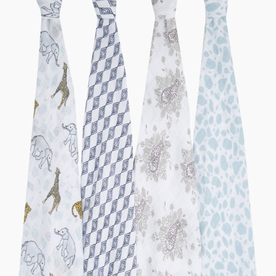 Clothing & Accessories Aden + Anais Swaddle Blankets | Aden + Anais Cotton Muslin Swaddle 4-Pack