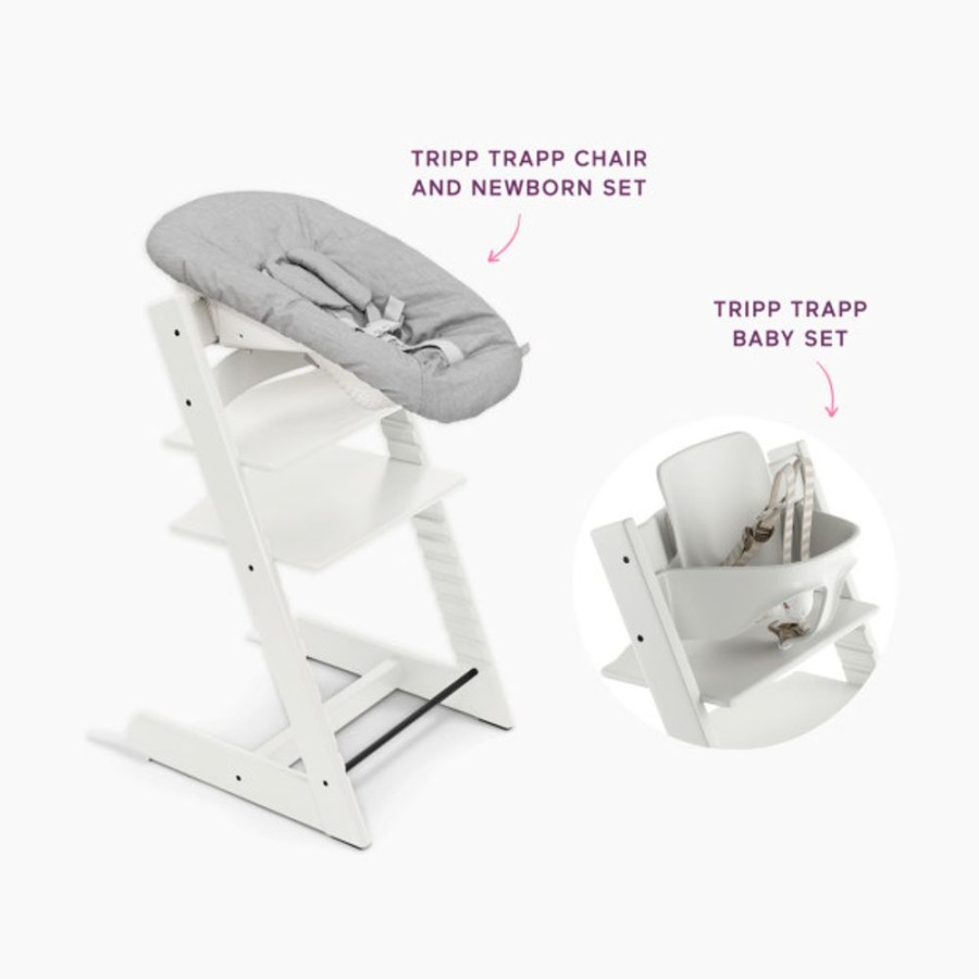 Nursing & Feeding Stokke | Stokke Tripp Trapp High Chair And Newborn Set Bundle