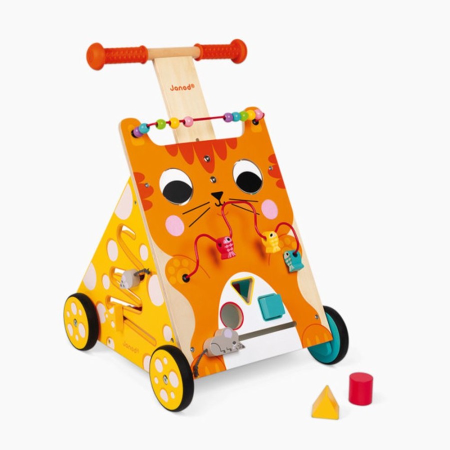 Nursery Janod Walkers | Janod Wooden Multi-Activities Cat Baby Walker.