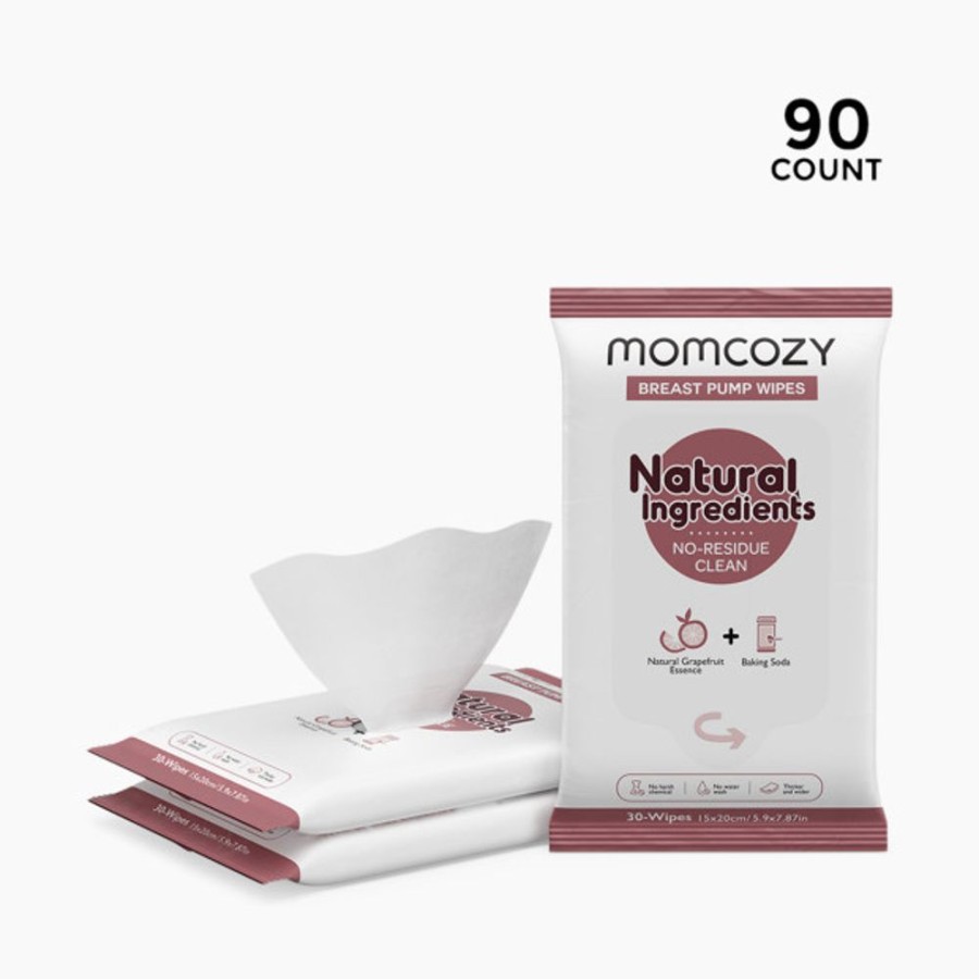 Nursing & Feeding Momcozy Pumping Parts & Accessories | Momcozy Momcozy Natural Breast Pump Wipes (3 Pack)