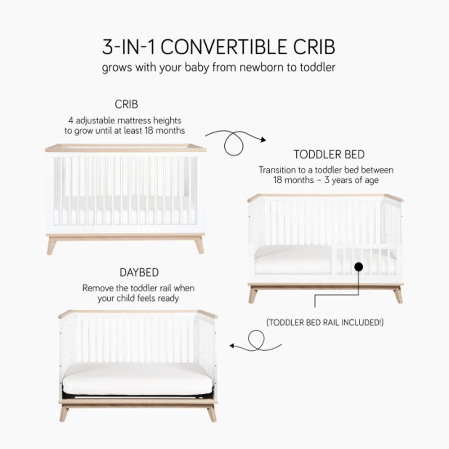 Nursery babyletto Nursery Themes | Babyletto Scoot 3-In-1 Convertible Crib With Toddler Bed Conversion Kit