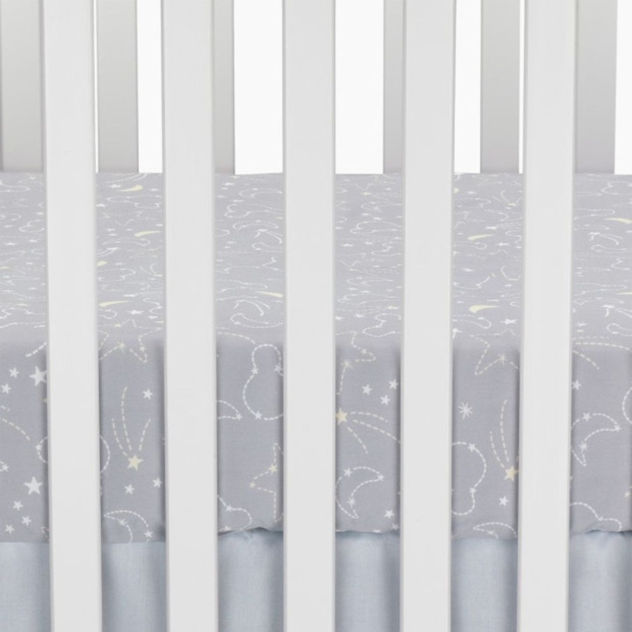 Nursery Lambs & Ivy Crib Sheets | Lambs & Ivy Mickey Mouse Celestial Cotton Fitted Crib Sheet