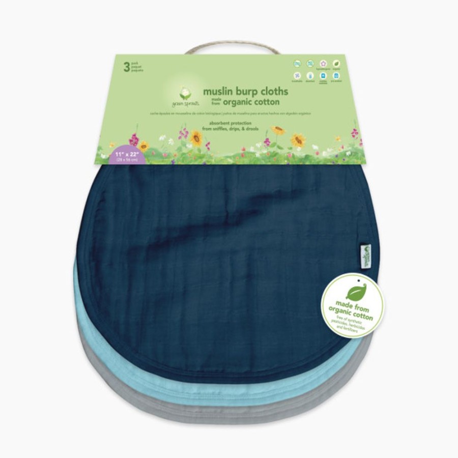 Nursing & Feeding GREEN SPROUTS | Green Sprouts Muslin Burp Cloths (3 Pack)