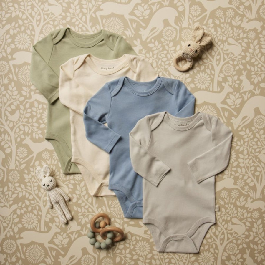 Clothing & Accessories Tiny Kind | Tiny Kind Solid Long Sleeve Bodysuit