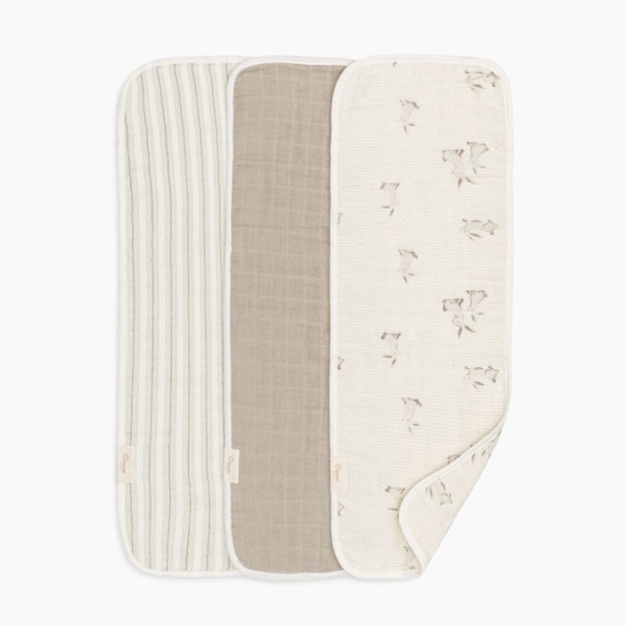 Nursing & Feeding Crane Baby | Crane Baby Avery Organic Cotton 3-Pc. Burp Cloth Set