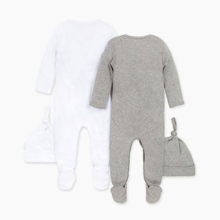 Clothing & Accessories Burt's Bees Baby | Burt'S Bees Baby Organic Footed Coverall & Knot Top Hat (2 Pack)