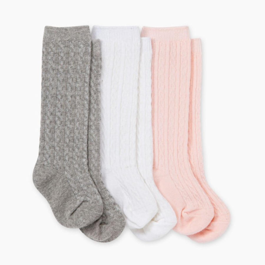 Clothing & Accessories Burt's Bees Baby Socks & Tights | Burt'S Bees Baby Cable Knit Knee-High Socks (3 Pack)