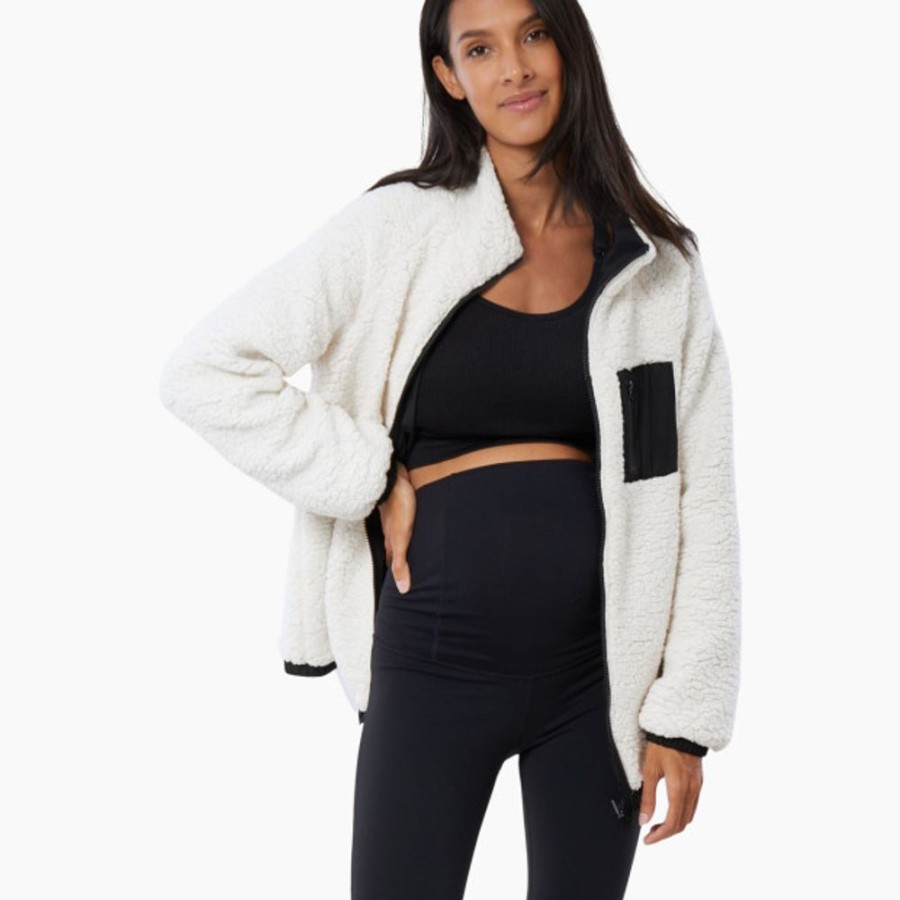 Clothing & Accessories Ingrid and Isabel Maternity Clothes & Intimates | Ingrid And Isabel Cozy Reversible Sherpa Jacket