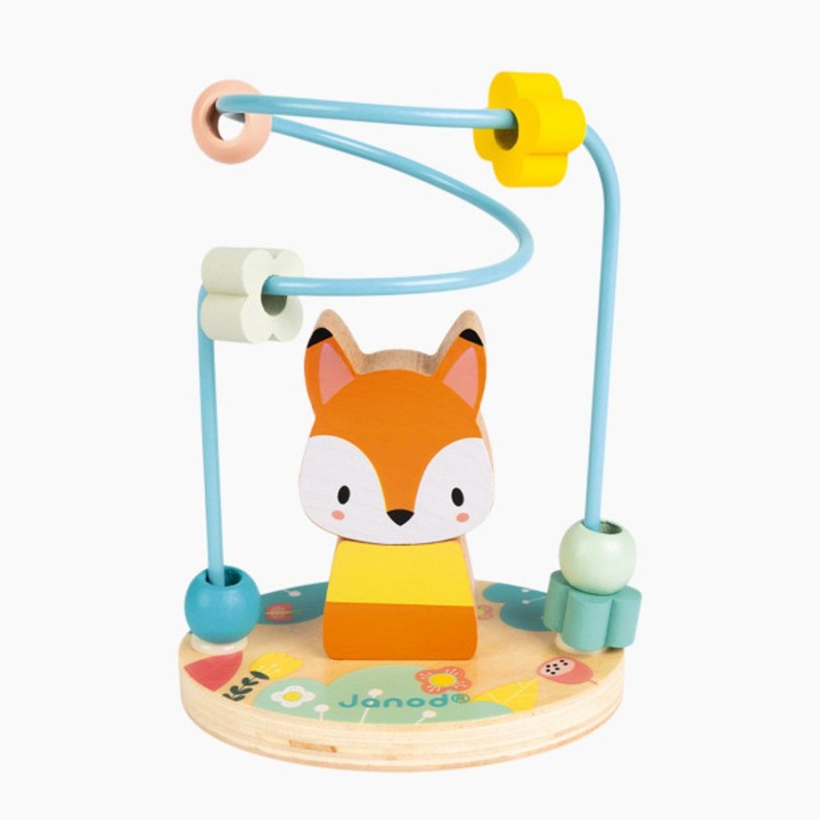 Nursery Janod Toddler Toys | Janod Fox Bead Maze Wooden Toy.