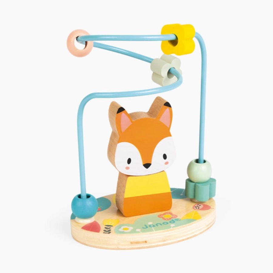 Nursery Janod Toddler Toys | Janod Fox Bead Maze Wooden Toy.