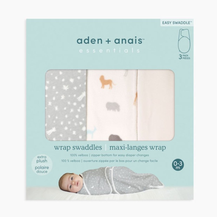 Clothing & Accessories Aden + Anais 2-In-1 Swaddles | Aden + Anais Essentials Wrap Swaddles Minky (3 Pack)