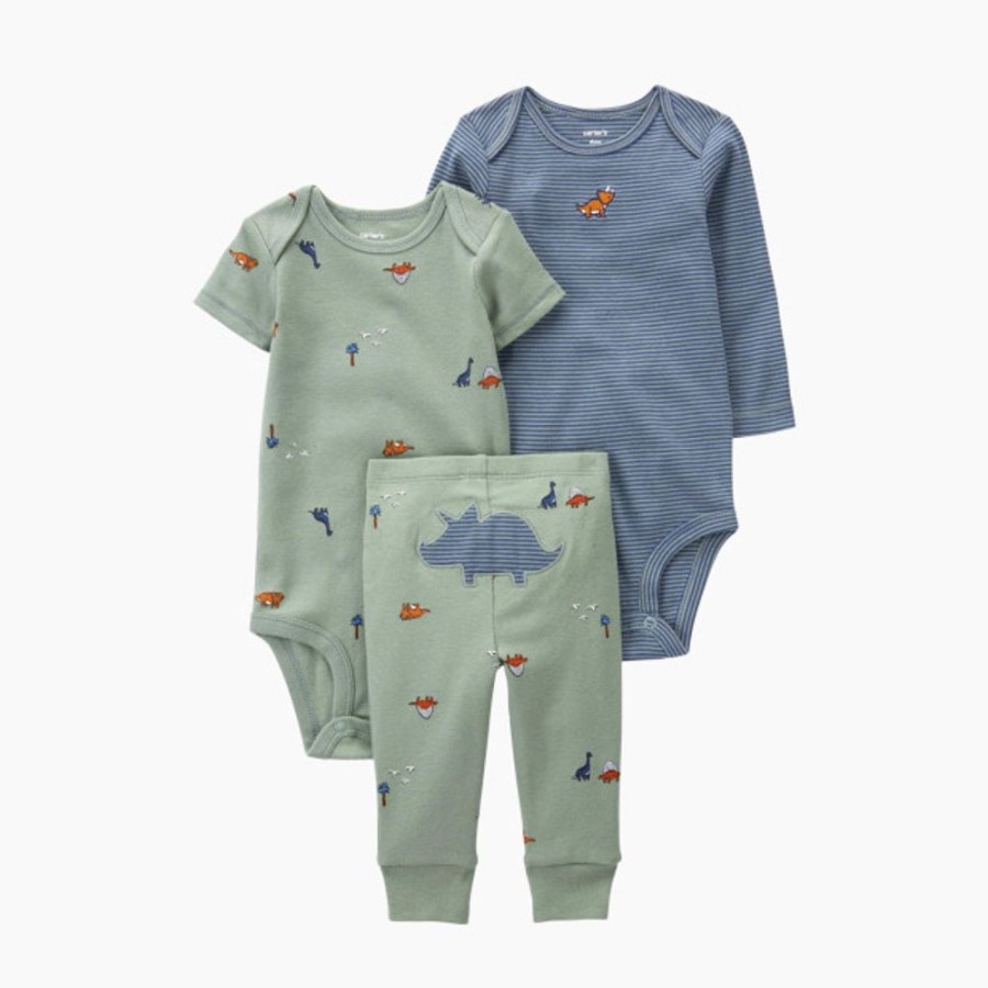 Clothing & Accessories Carter's | Carter'S 3-Piece Dinosaur Little Character Set