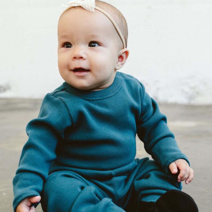 Clothing & Accessories Goumi Kids | Goumi Kids Organic Rib Knit Long-Sleeve Bodysuit