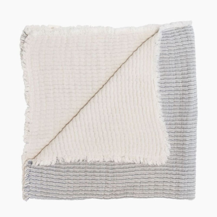 Nursery Crane Baby Blankets | Crane Baby Shoreline Stripe Blanket