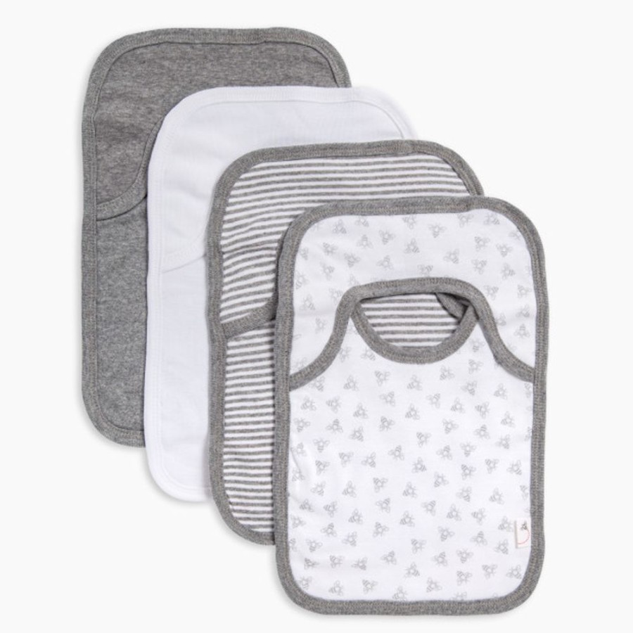 Nursing & Feeding Burt's Bees Baby | Burt'S Bees Baby Organic Lap Shoulder Bib (4 Pack)