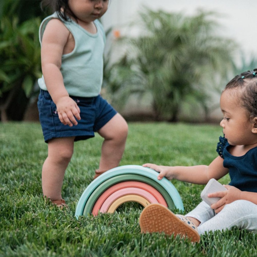 Nursery Wonder & Wise Toddler Toys | Wonder & Wise Rainbow Wooden Nesting Blocks.