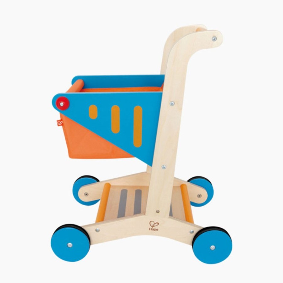 Nursery Hape Toddler Toys | Hape Kid'S Wooden Shopping Cart.