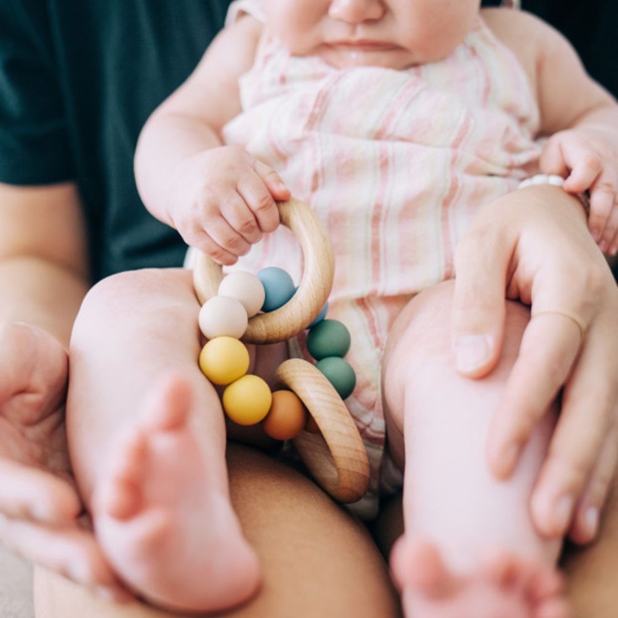 Nursery Loulou Lollipop Teethers & Rattles | Loulou Lollipop Loulou Lollipop X Babylist Bubble Silicone & Wood Teething Rattle