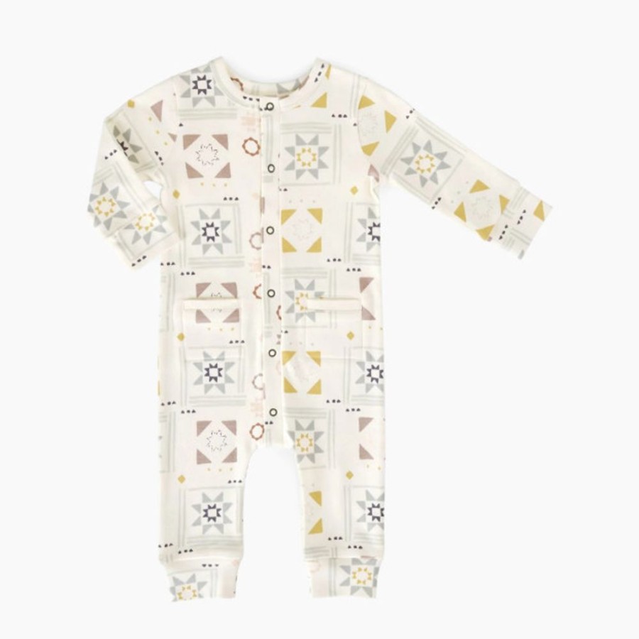 Clothing & Accessories Pehr | Pehr Placket Snap Romper