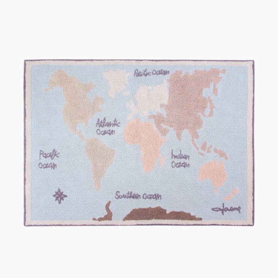 Nursery Lorena Canals Rugs | Lorena Canals Vintage Map Washable Rug.