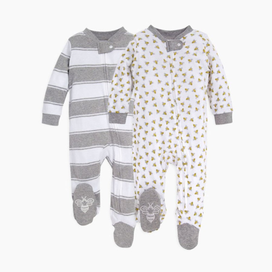 Clothing & Accessories Burt's Bees Baby | Burt'S Bees Baby Organic Sleep & Play Footie Pajamas (2 Pack Bundle)