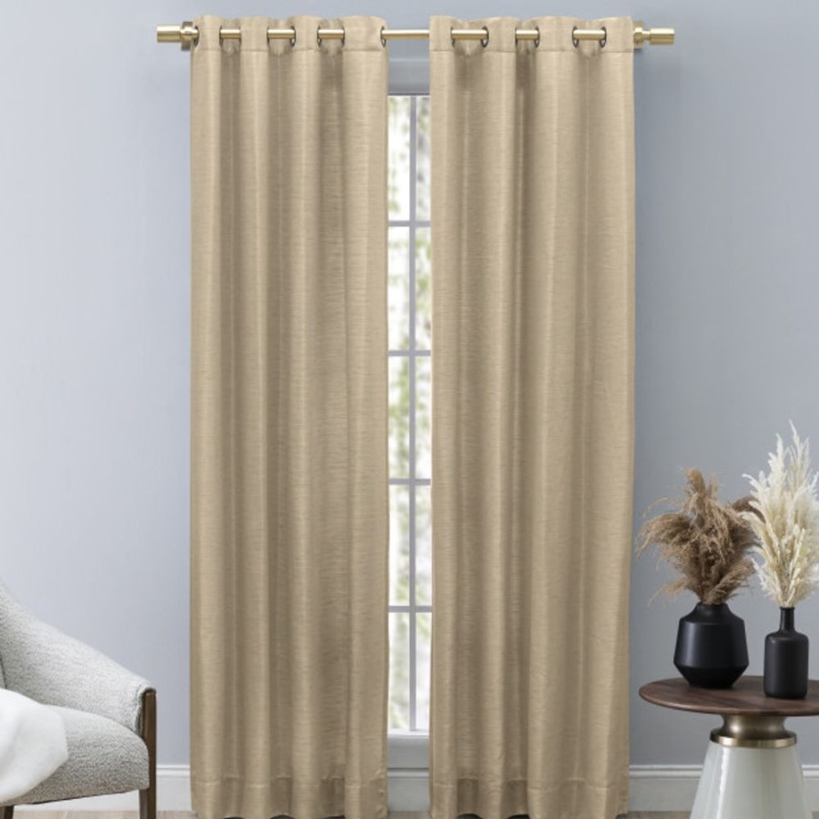 Nursery Ricardo Trading Nursery Themes | Ricardo Trading Grasscloth Lined Grommet Window Panel Curtain