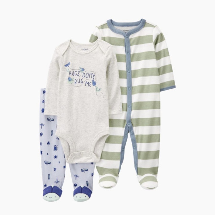 Clothing & Accessories Carter's | Carter'S 3-Piece Bugs Sleep And Play And Pant Set